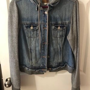 Jean and sweatshirt material jacket
